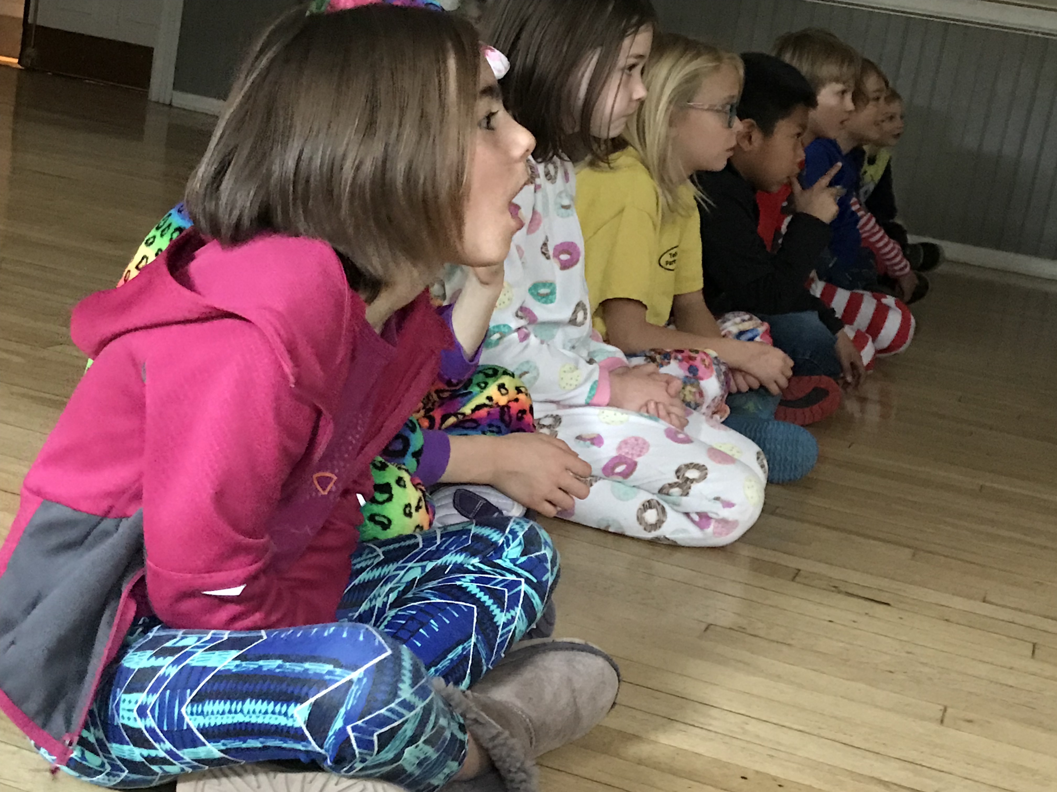 Students react to films at Telluride Elementary School.