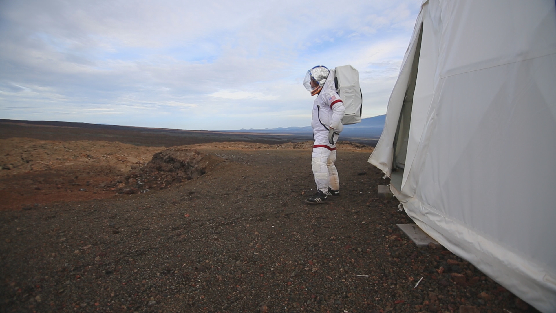 A still image from Red Heaven, a film that follows a six-person team simulating a mission to Mars. (Courtesy of Katherine Gorringe)