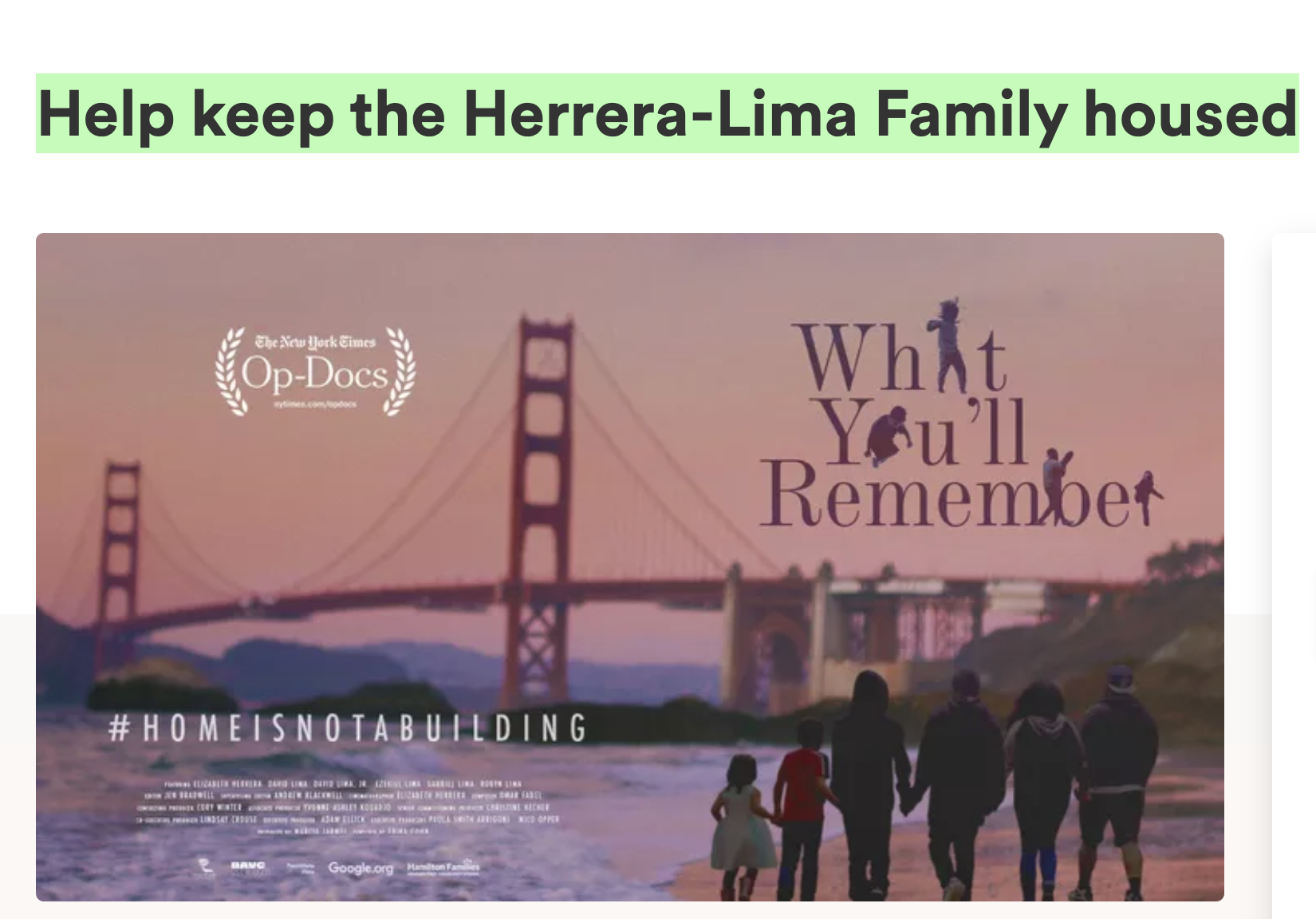 Help keep the Herrera-Lima Family Housed